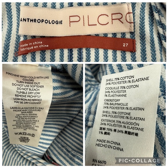 Anthropologie Pilcro Railroad Denim Stripes Overalls Romper Shortall Shorts 27 - Picture 12 of 12